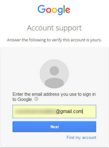 Zadejte adresu Gmailu
