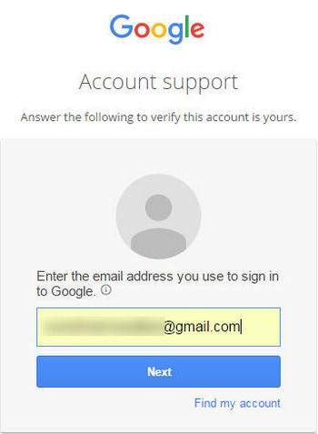 Írja be a Gmail címet