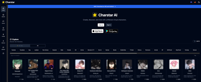 Website Like Character AI Charstar