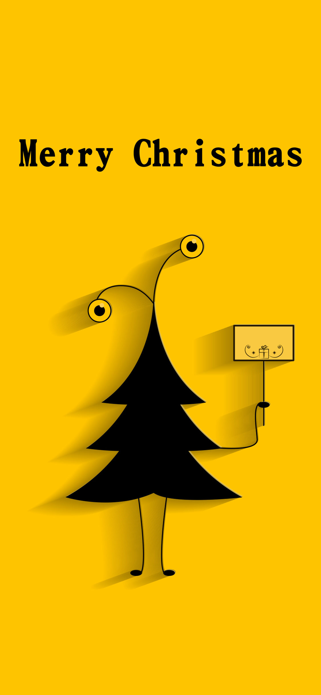 Joulukuusi Yellobackgroundilla