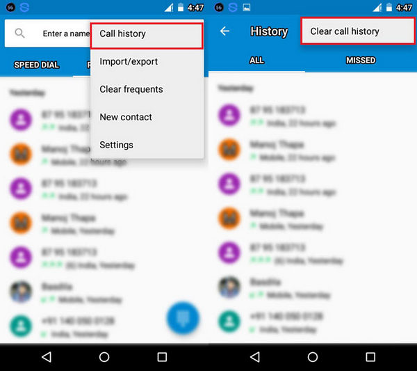 在Android上清除通话记录