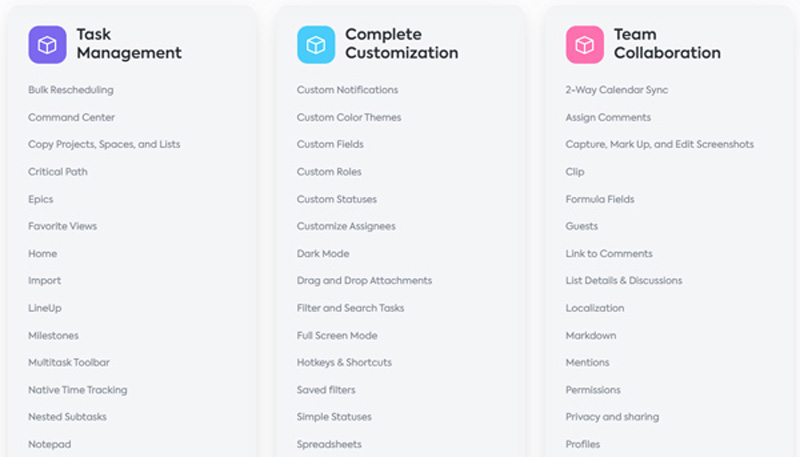 ClickUp Key Features