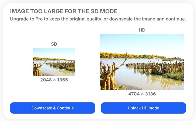 Clipdrop Image Upscaler Sblocca la modalità HD