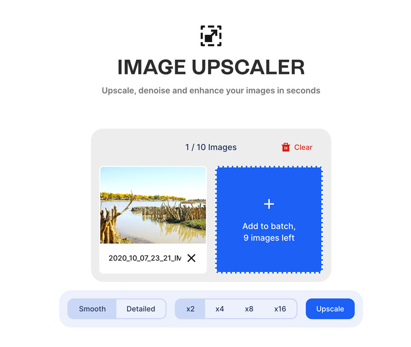 Sådan bruges Clipdrop Image Upscaler