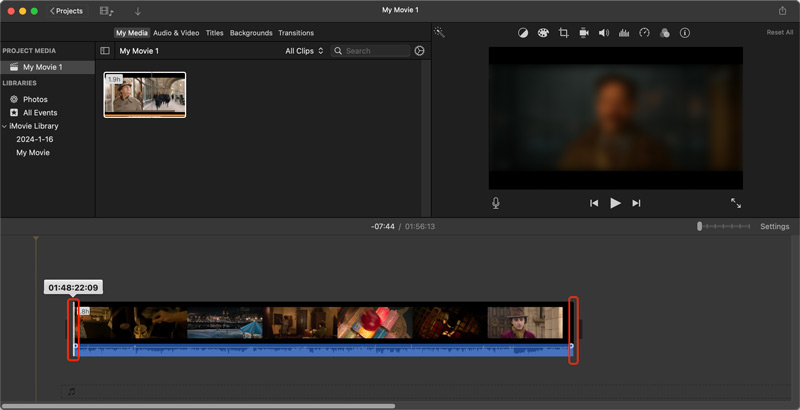 Το iMovie Cut MP4 Video