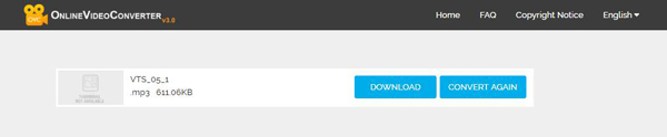 Sla geconverteerde audio op