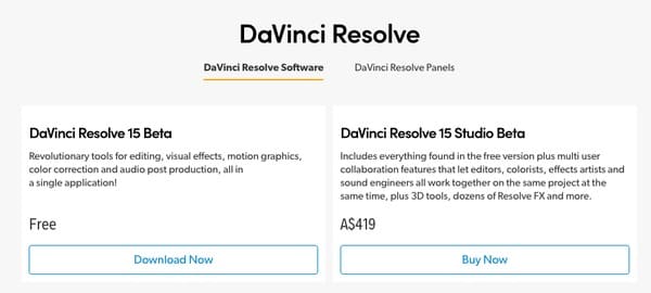 Davinci Resolve Price