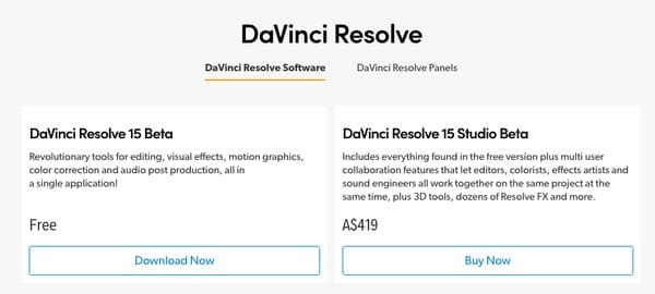 Davinci Resolve Fiyatı