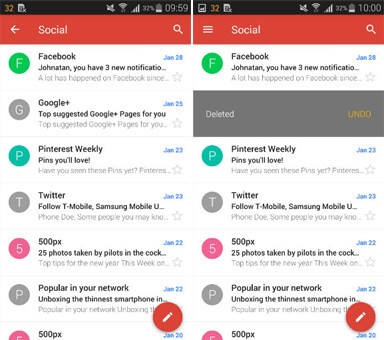 Удалить сообщения Gmail на Android iPhone