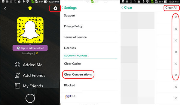 İPhone Android'de Snapchat Geçmişini Sil