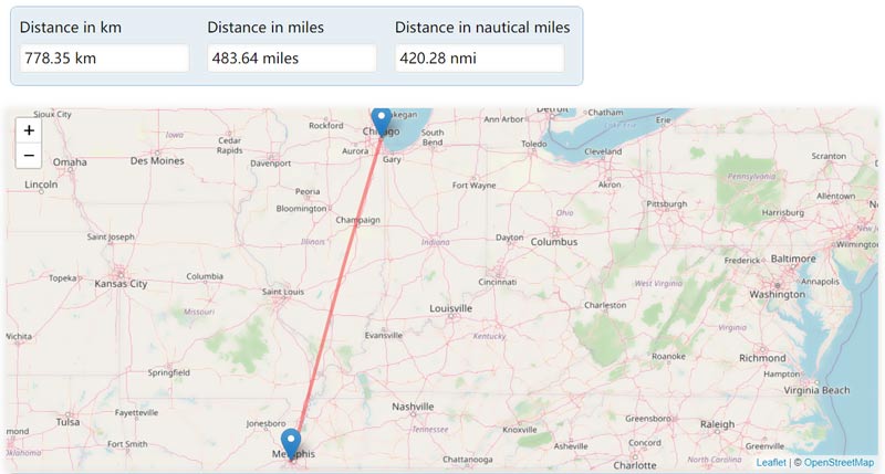 Vypočítat vzdálenost Online DistanceFromTo