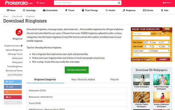 Ringtones downloaden - Prokerala