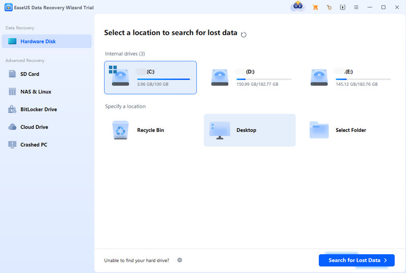 Easeus Data Recovery Interface