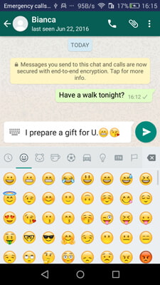 WhatsApp aracılığıyla Android'de iPhone Emojisi edinin