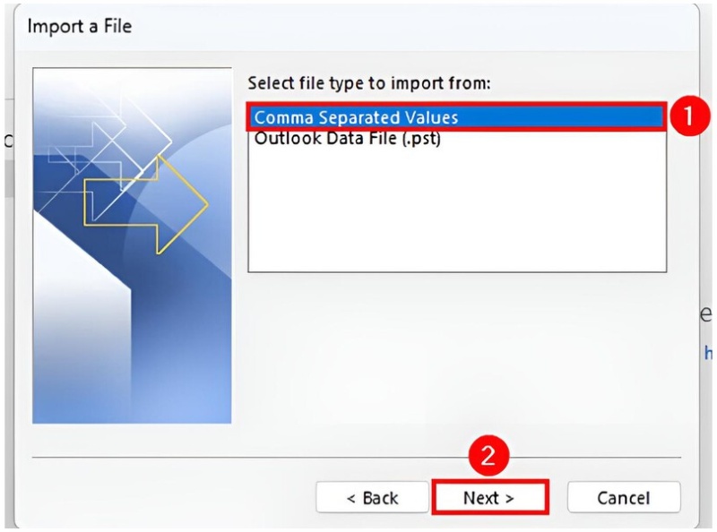 Choose Comma Separated Values