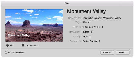 Export iMovie File