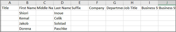 Esporta i contatti di Outlook in Excel