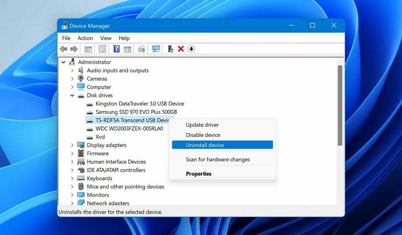 Uninstall Device For Recovery