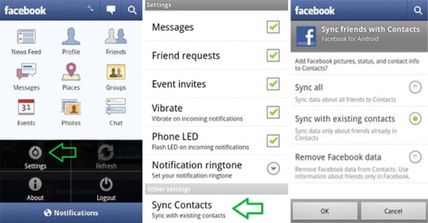 Synkroniser Facebook-kontakter til Android-telefon