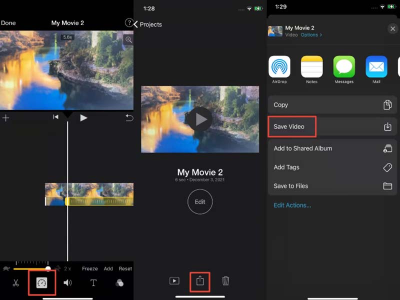 Nopeuta iMovie-videota