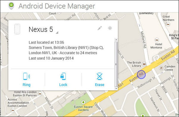 Nøglefunktion til Android Device Manager