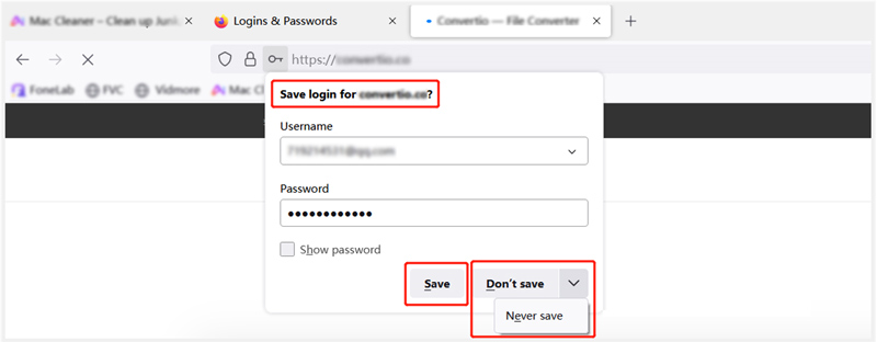 Firefox Password Manager Αποθήκευση σύνδεσης