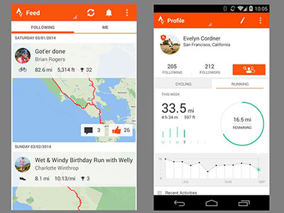 Interfaccia Strava