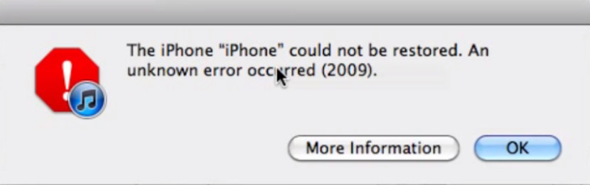 iTunes错误2009