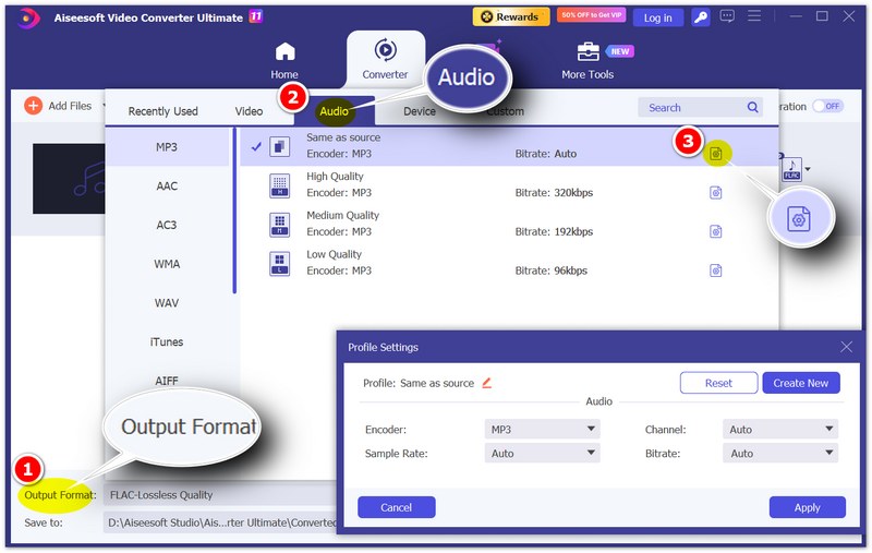 Set Up Output Format