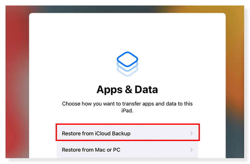 iCloud App and Data Restore