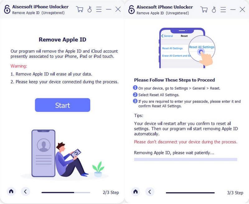 Aiseesoft iPhone Unlocker Távolítsa el az Apple ID-t