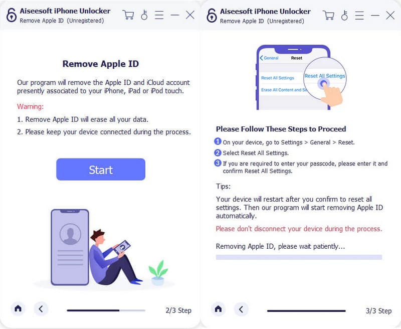 Aiseesoft iPhone Unlocker Usuń Apple ID