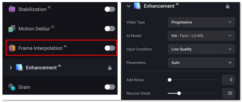 Turn On Frame Interpolation