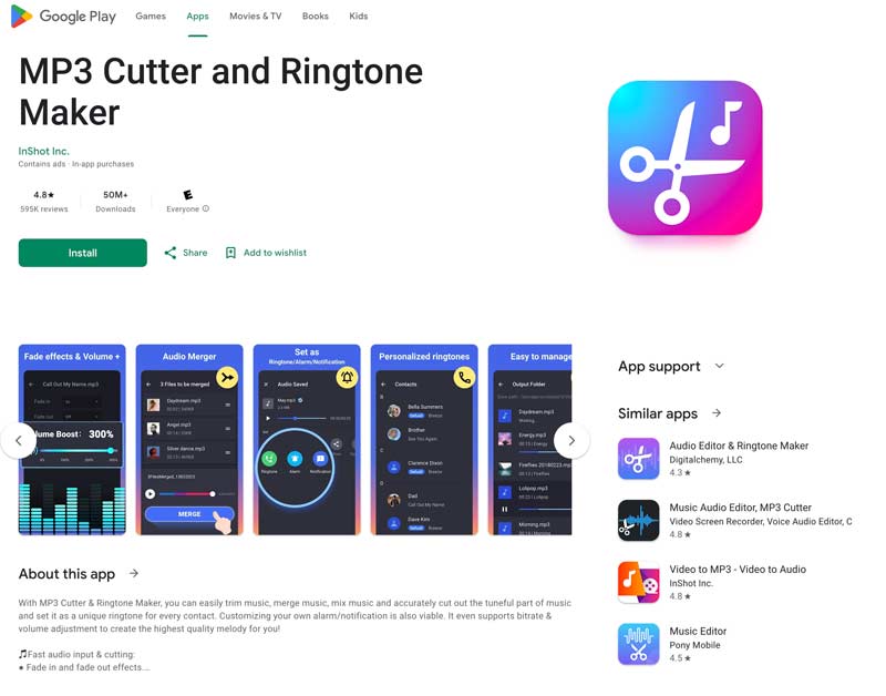 MP3 Cutter Ringtone Maker App Android