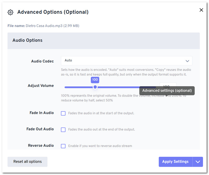 Open Advanced Settings