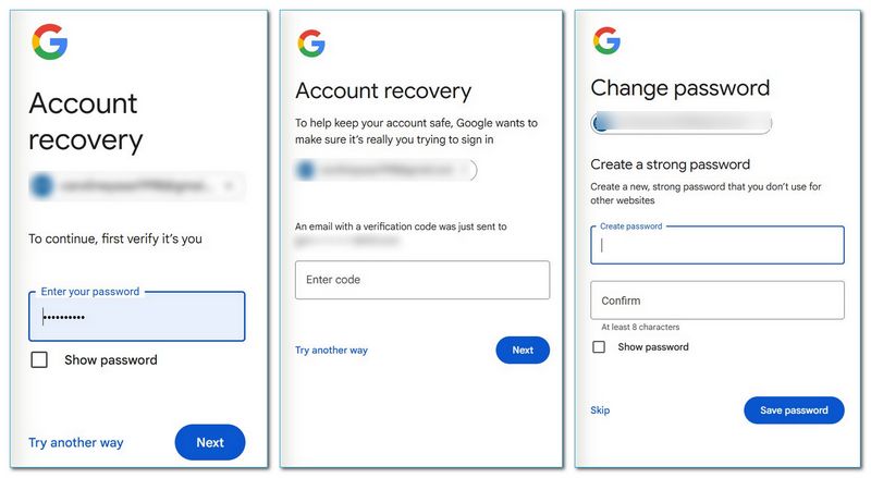 FRP Bypass Via Resetting Google Password