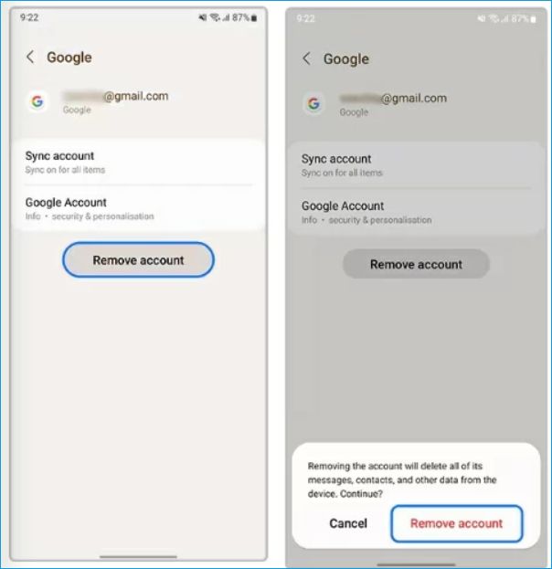 Remove Google Account Before Resetting