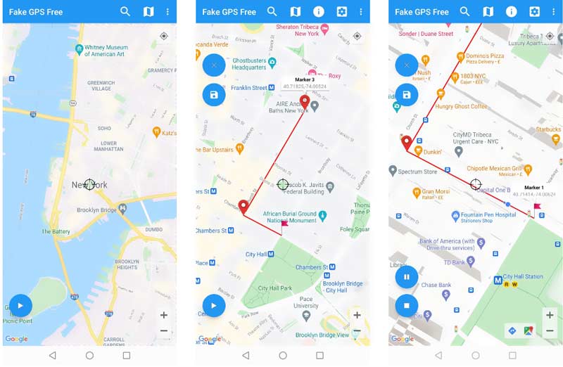 Falešná GPS Go Location Spoofer App Android