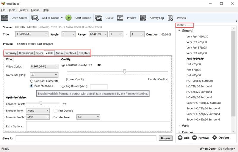 Output Settings