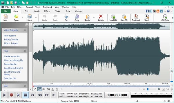 Rejestrator audio Wavepad HD