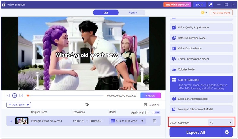 Choose 4k Resolution