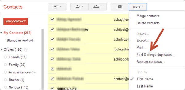 Find Merge Duplicates Contacts