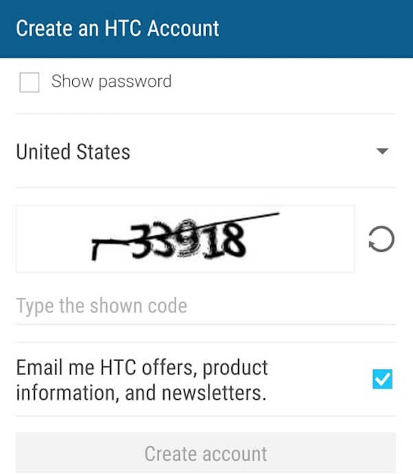 Create an HTC Account