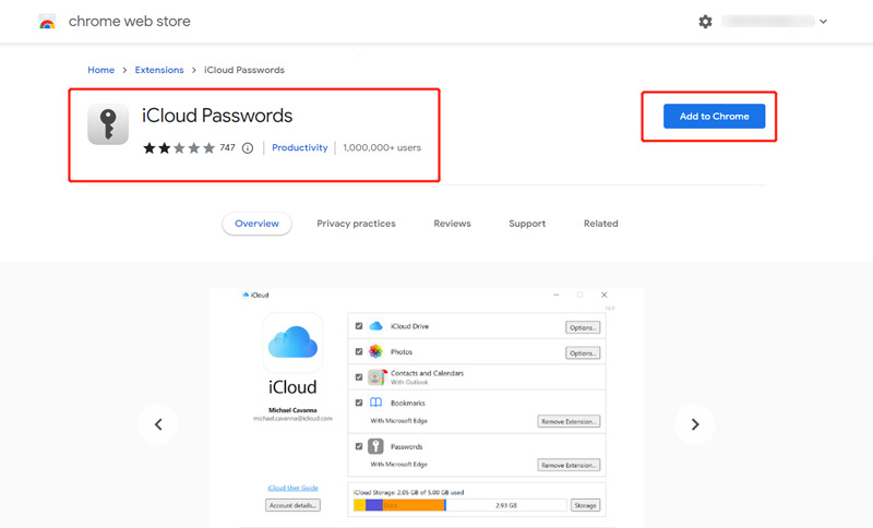 iCloud 비밀번호 확장 프로그램 Chrome 다운로드