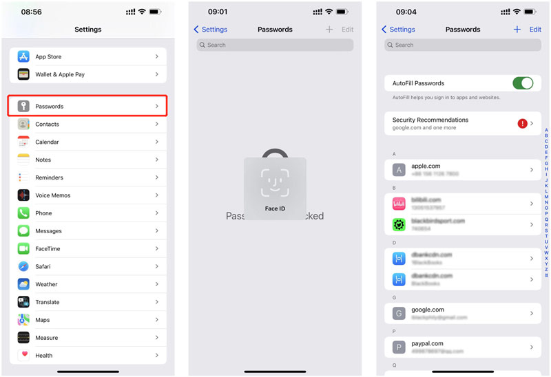 Få tilgang til iCloud nøkkelring på iPhone
