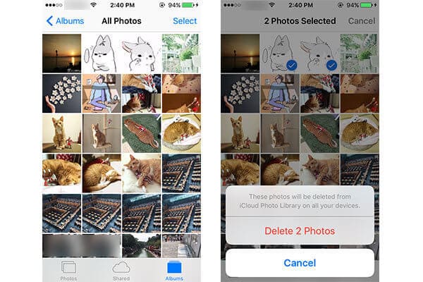 Delete iCloud Photos from Photos App