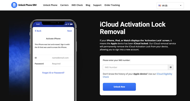 Unlockphonesim icloud Unlock Online Service