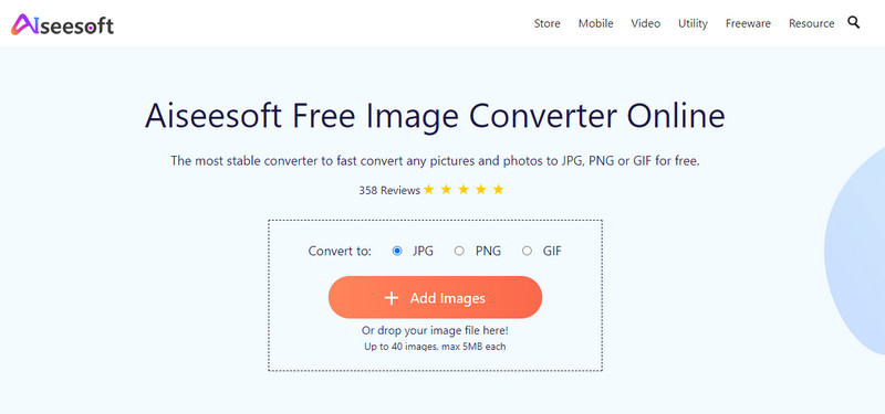 Convertitore di immagini gratuito Aiseesoft online