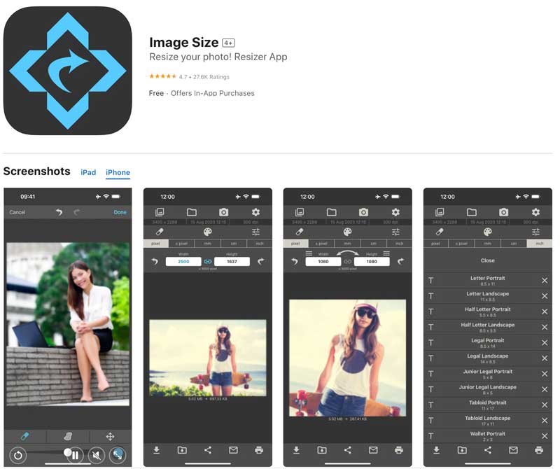 Image Resize App for iPhone iPad