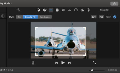 how to crop clips in imovie